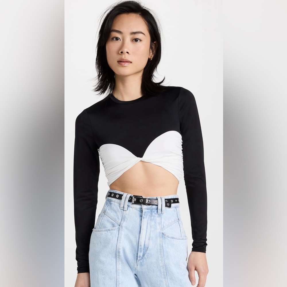 NWT - AFRM Cori Bra Detail Knit Crop Top